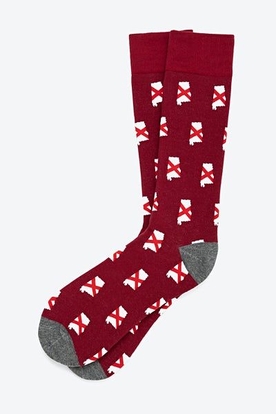 Red Carded Cotton Alabama State Flag Sock | Ties.com | Ties.com