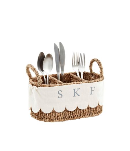 Scalloped Linen Basket utensil holder for gatherings 

#LTKhome #LTKfindsunder50 #LTKHoliday