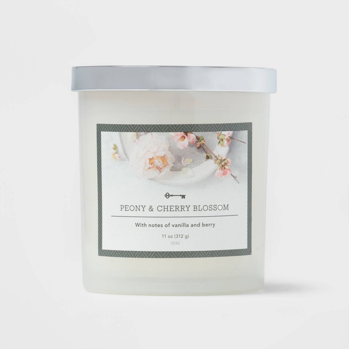 Milky Glass Peony & Cherry Blossom Lidded Jar Candle 11oz - Threshold™ | Target