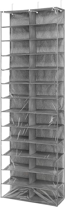 Whitmor Over The Door Shoe Shelves - 26 Sections - Crosshatch Gray | Amazon (US)