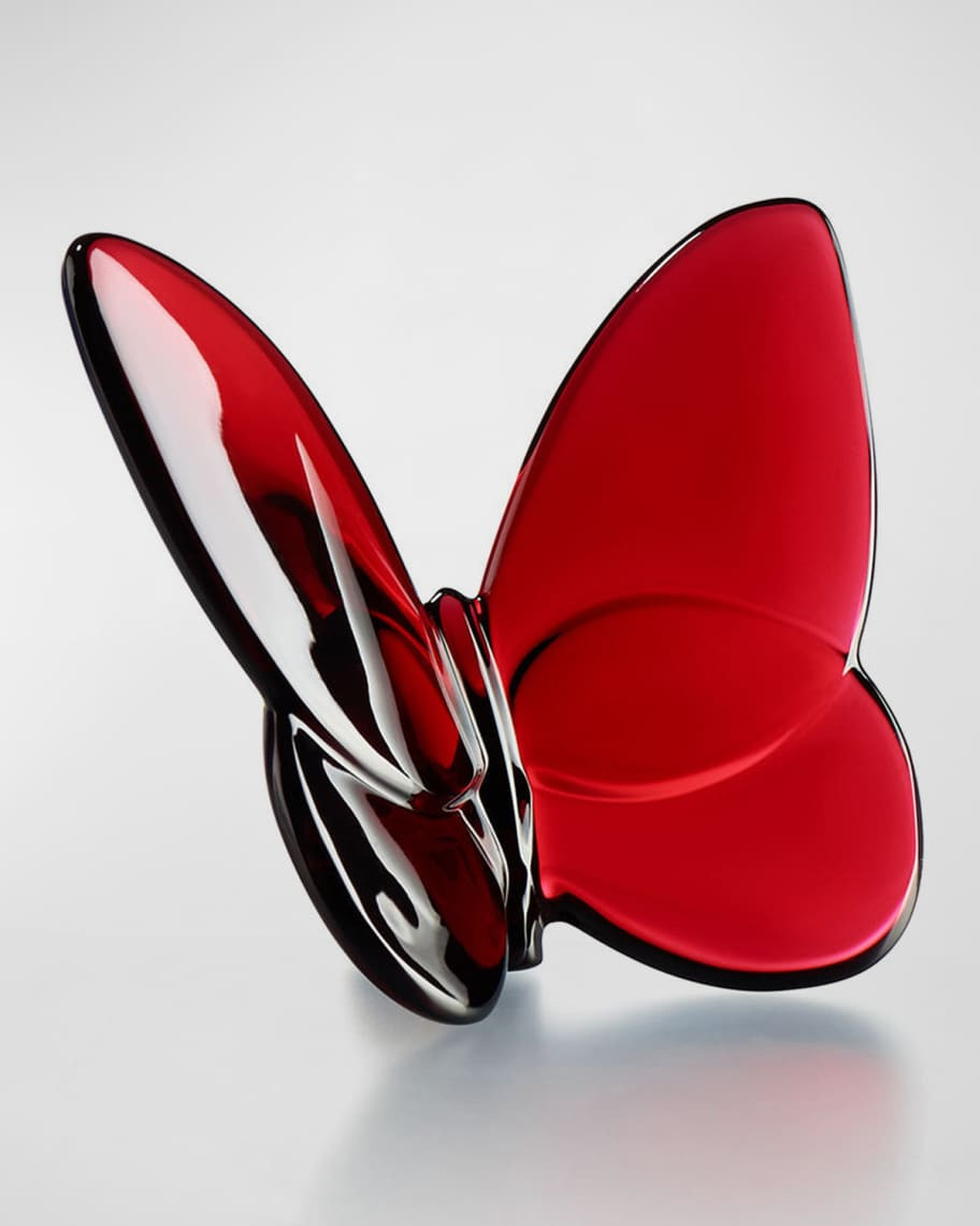 Baccarat 2.5" Lucky Crystal Red Butterfly | Neiman Marcus