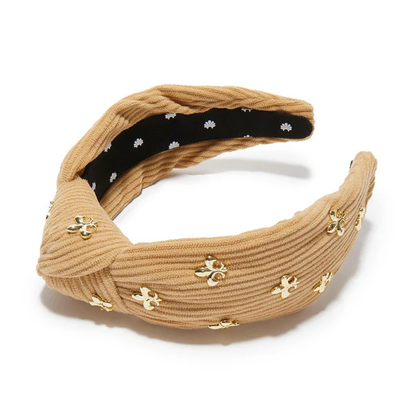 BUFF KNOTTED FLEUR DE LIS EMBELLISHED HEADBAND | LELE SADOUGHI