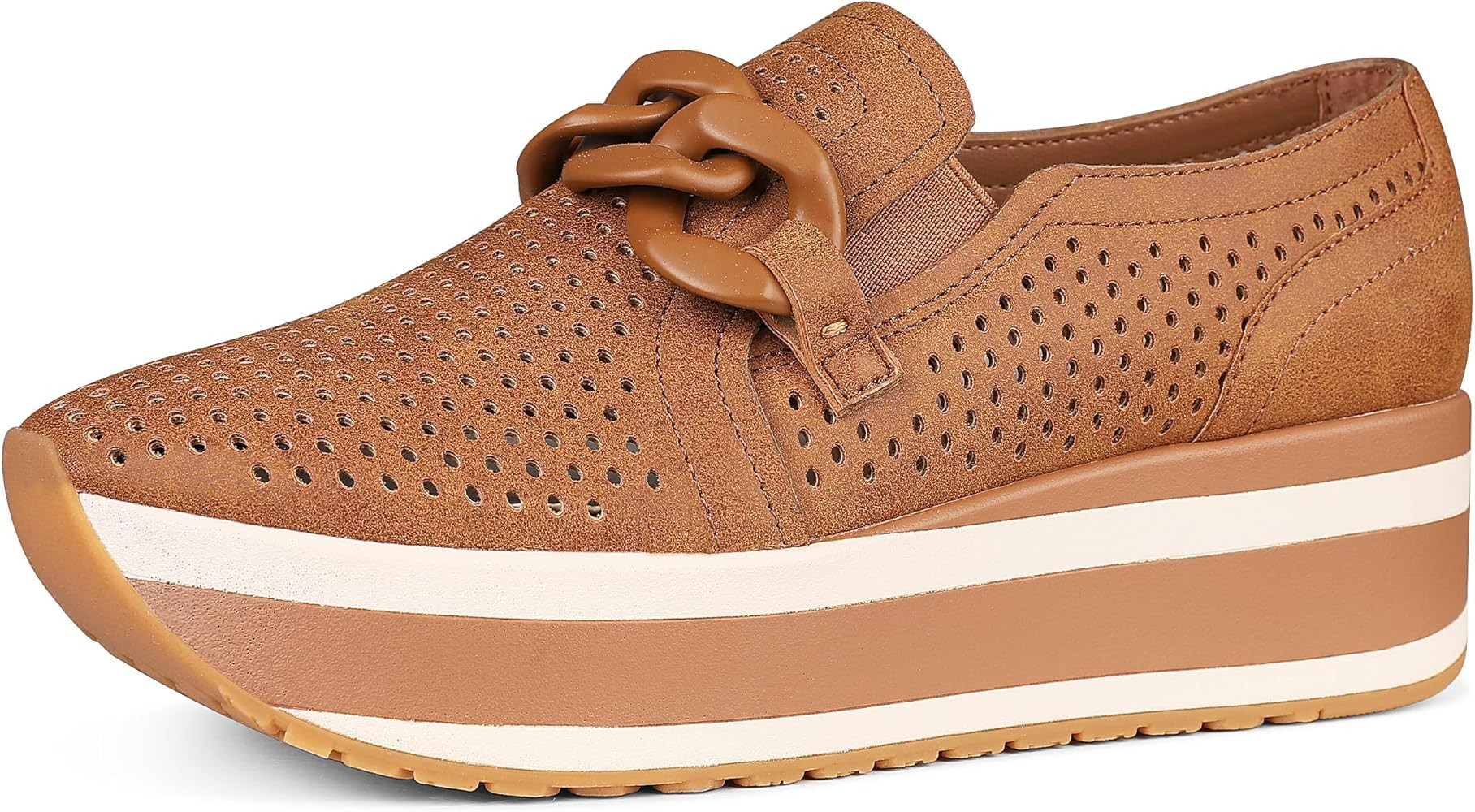 Celbreez Platform Sneakers for Women Round Toe Classic Wedge Heel Slip on Casual Loafers for All ... | Amazon (US)