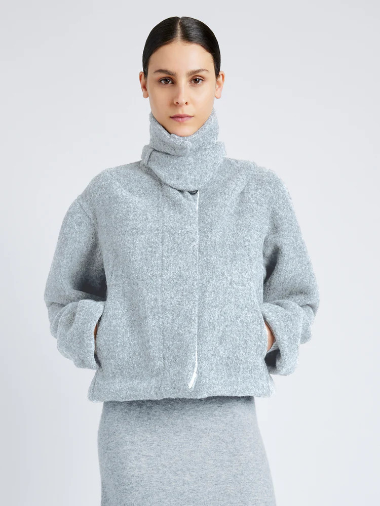 Proenza Schouler Darcy Jacket in Brushed Wool Cashmere - Light Grey Melange | Proenza Schouler Of... | Proenza Schouler LLC