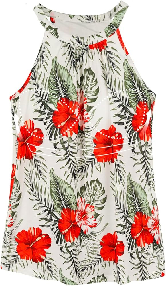 Women Halter Tank Top with Built in Bra Flowy Sleevless Padded Camisole Loose Fit Summer Shirt To... | Amazon (US)
