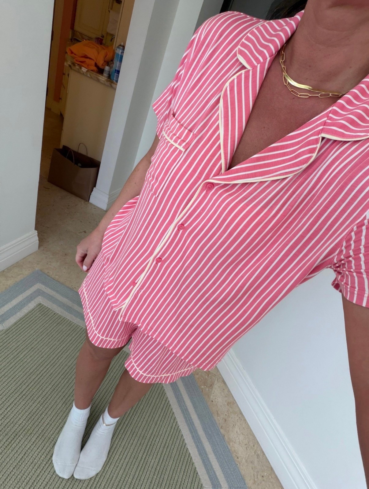 Pink stripe pajamas from aerie 🩷🎀

#LTKdayinmylife #LTKSeasonal #LTKgrwm