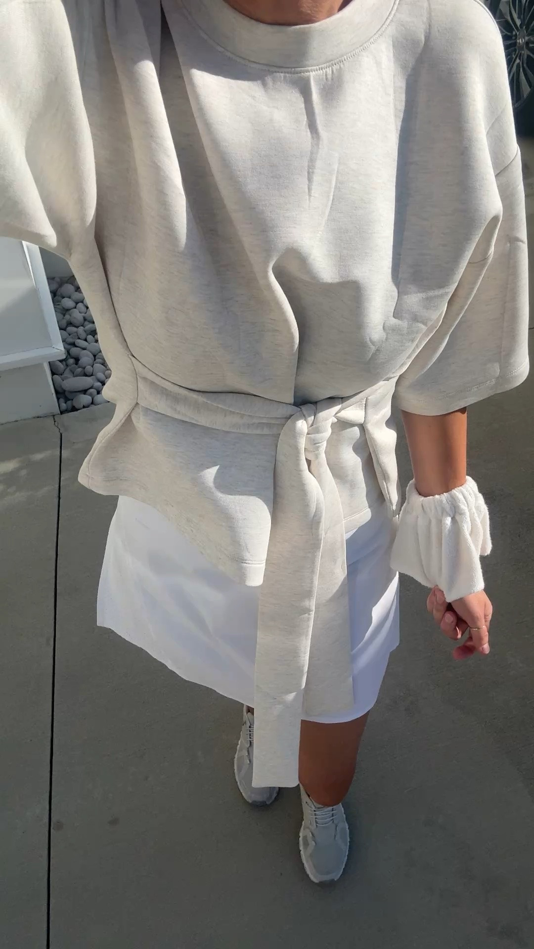 Wrist sweat towel. Small top. Skort is sold out.  Sized up .5 in the sneakers.

#LTKActive #LTKSaleAlert #LTKfitnessgoals