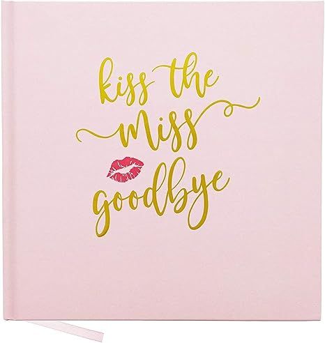 Kiss the Miss Goodbye, Bachelorette Party Notebook Keepsake (8.3 x 8.3 In, Pink) | Amazon (US)