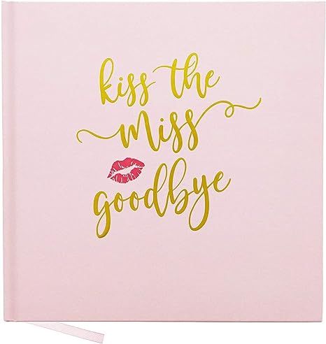 Kiss the Miss Goodbye, Bachelorette Party Notebook Keepsake (8.3 x 8.3 In, Pink) | Amazon (US)