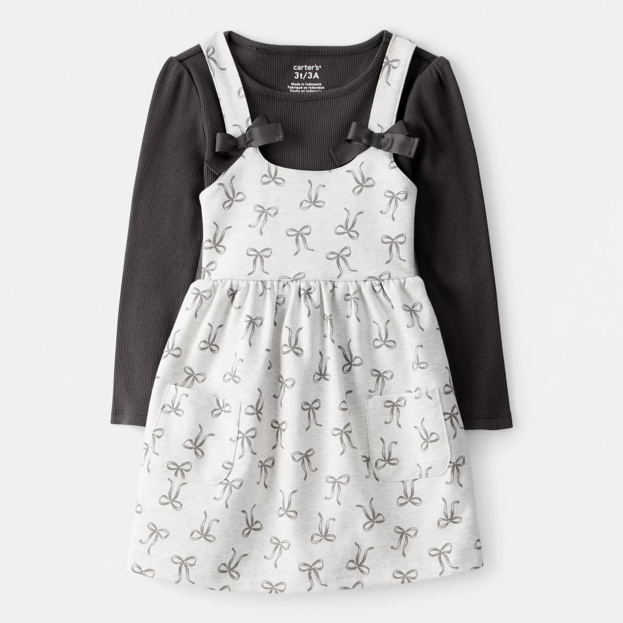 Toddler Girl Carter's 2-Piece Bow Print Dress Set | Kohl's