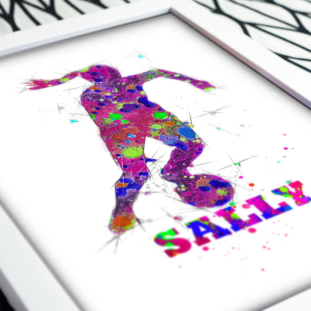 Personalised Girls Football Print | Not On The High Street