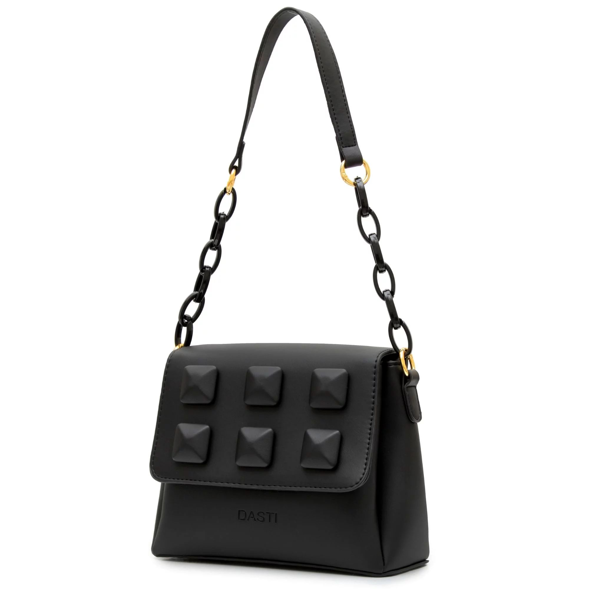 DASTI Female Studded Black Handbags and Purses for Women Shoulder Work Bag Black | Walmart (US)