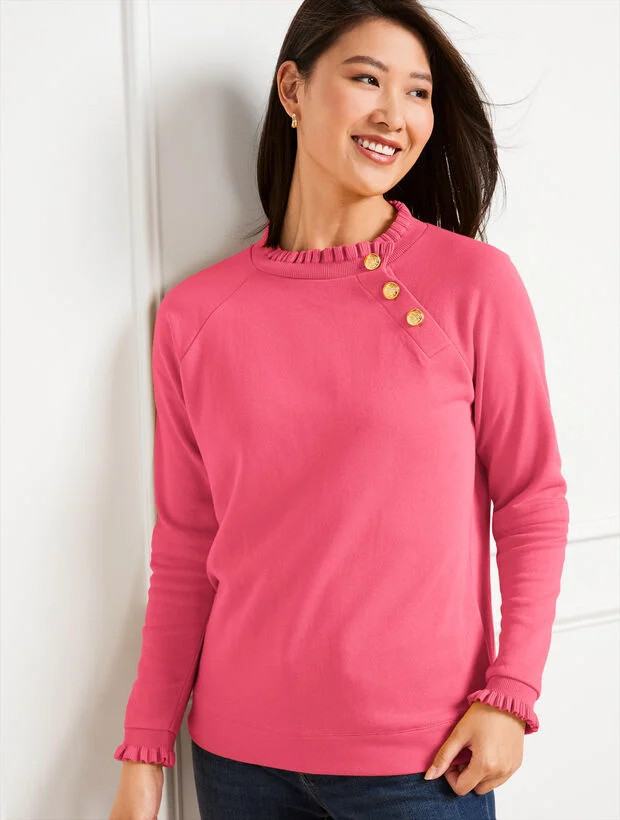 Ruffle Trim Raglan Sweatshirt | Talbots