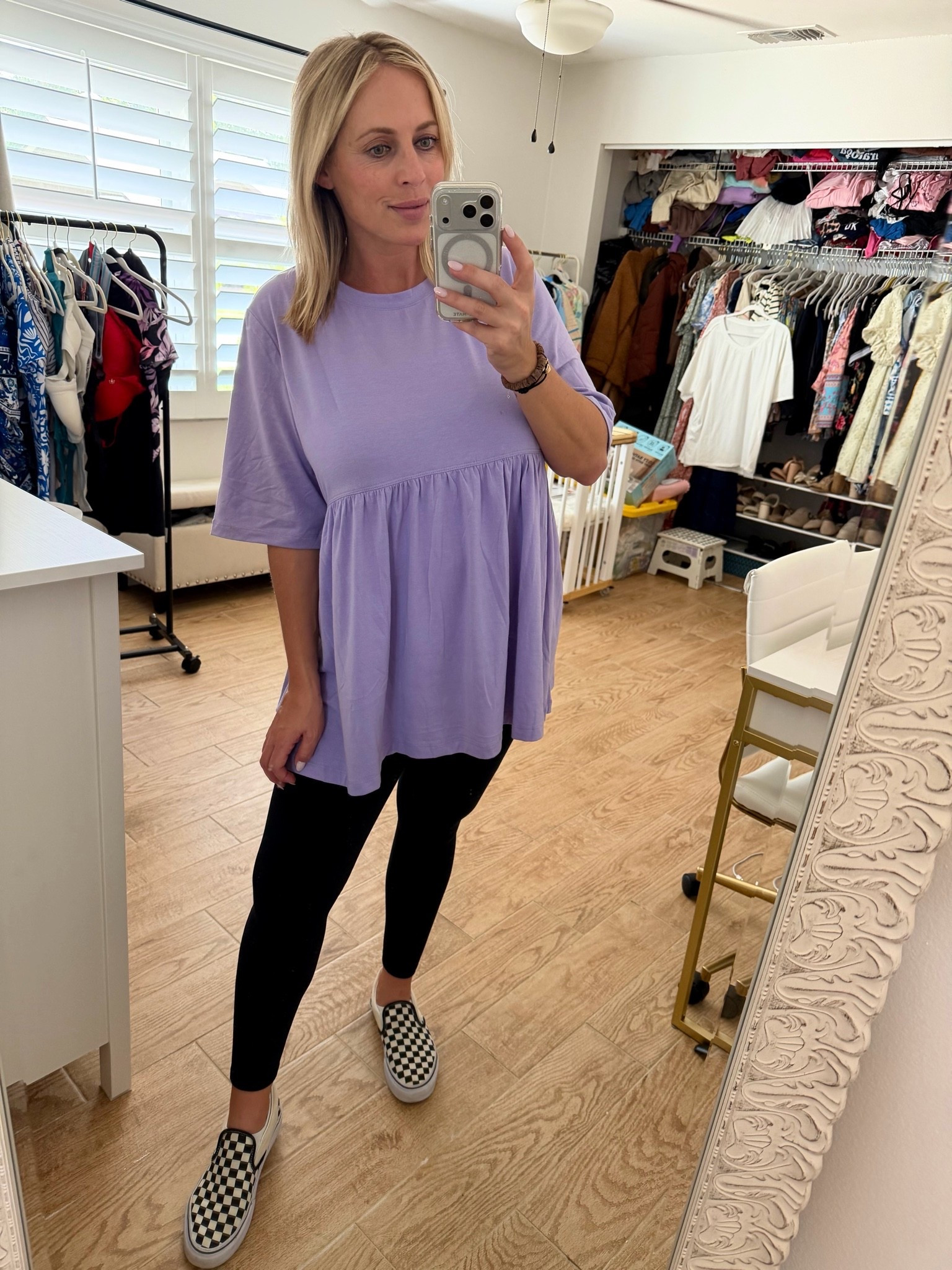 Summer outfit. Wearing XL in tunic and leggings at 24 weeks pregnant.

#LTKootd #LTKBump #LTKSeasonal