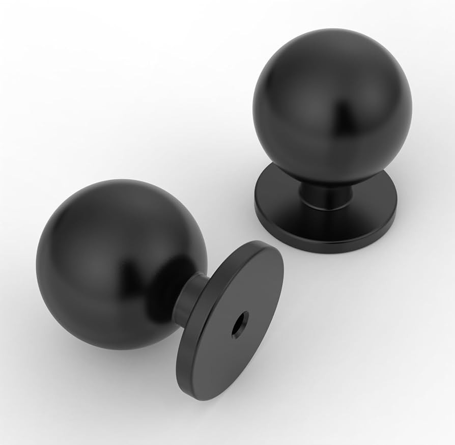 10 Pack 1.2 Inch Matte Black Cabinet Knobs Kitchen Cabinet Knobs Black Drawer Knobs Round Dresser... | Amazon (US)