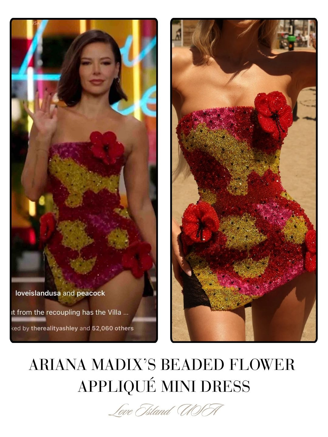 Ariana Madix's Beaded Flower Appliqué Dress on Love Island USA Season 8 Episode 14 is $2,221 by AURELA HOXHA / Shop Similar Below / Photo: @LoveIslandUSA 

 