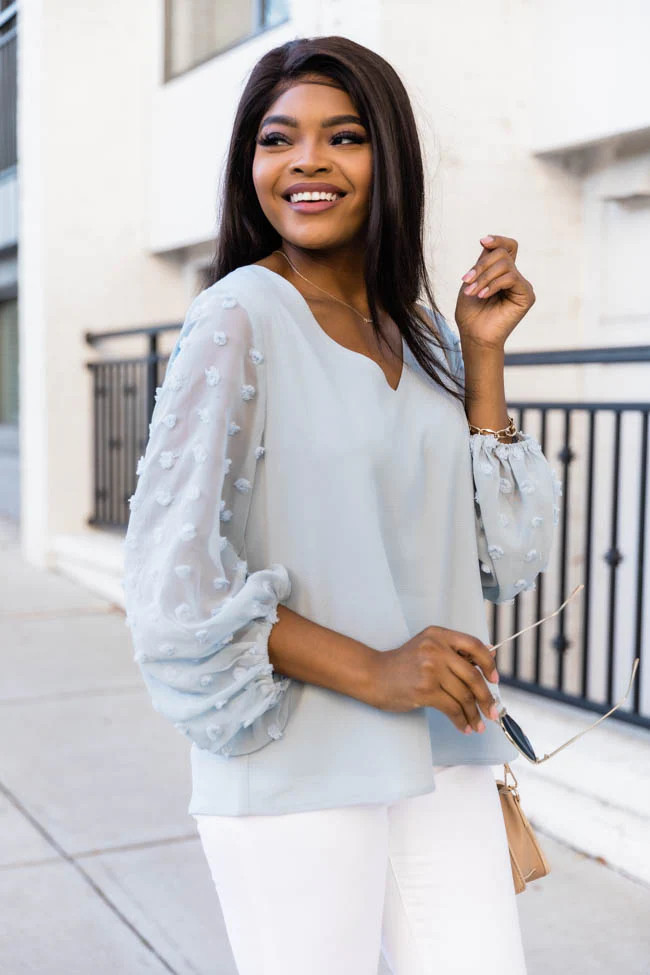 Live For The Applause Blue Blouse FINAL SALE | The Pink Lily Boutique