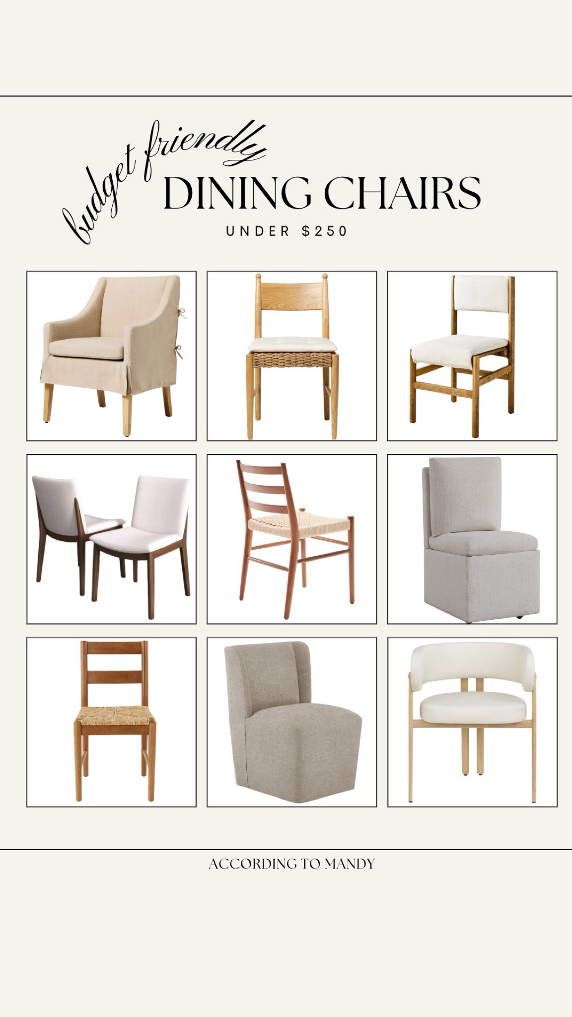 Budget Friendly Dining Chairs // each under $250!

dining chairs, affordable dining chairs, budget friendly dining chairs, home finds, target, wayfair, amazon, woven dining chairs, upholstered dining chairs 

#LTKHome