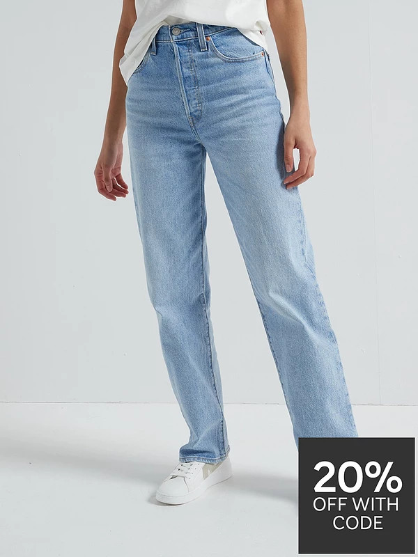 Levi's Ribcage Full-length Jeans - Samba Tango Light Blue | Very (UK)