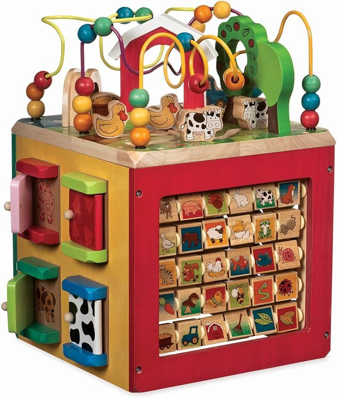 Battat – Wooden Activity Cube – Farm-Themed Activity Center – Educational Toys – Wooden T... | Amazon (US)