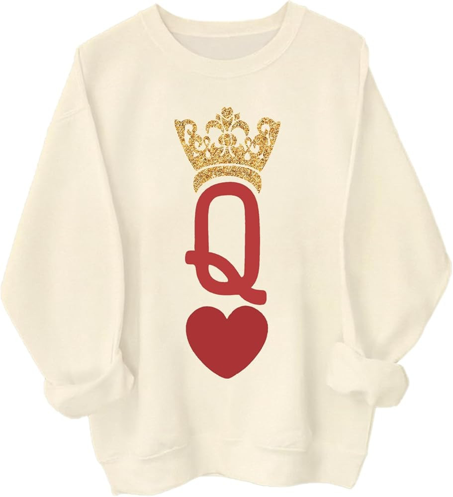 Heart Queen Sweatshirt Heart Queen Valentine's Day Sweatshirt | Amazon (US)