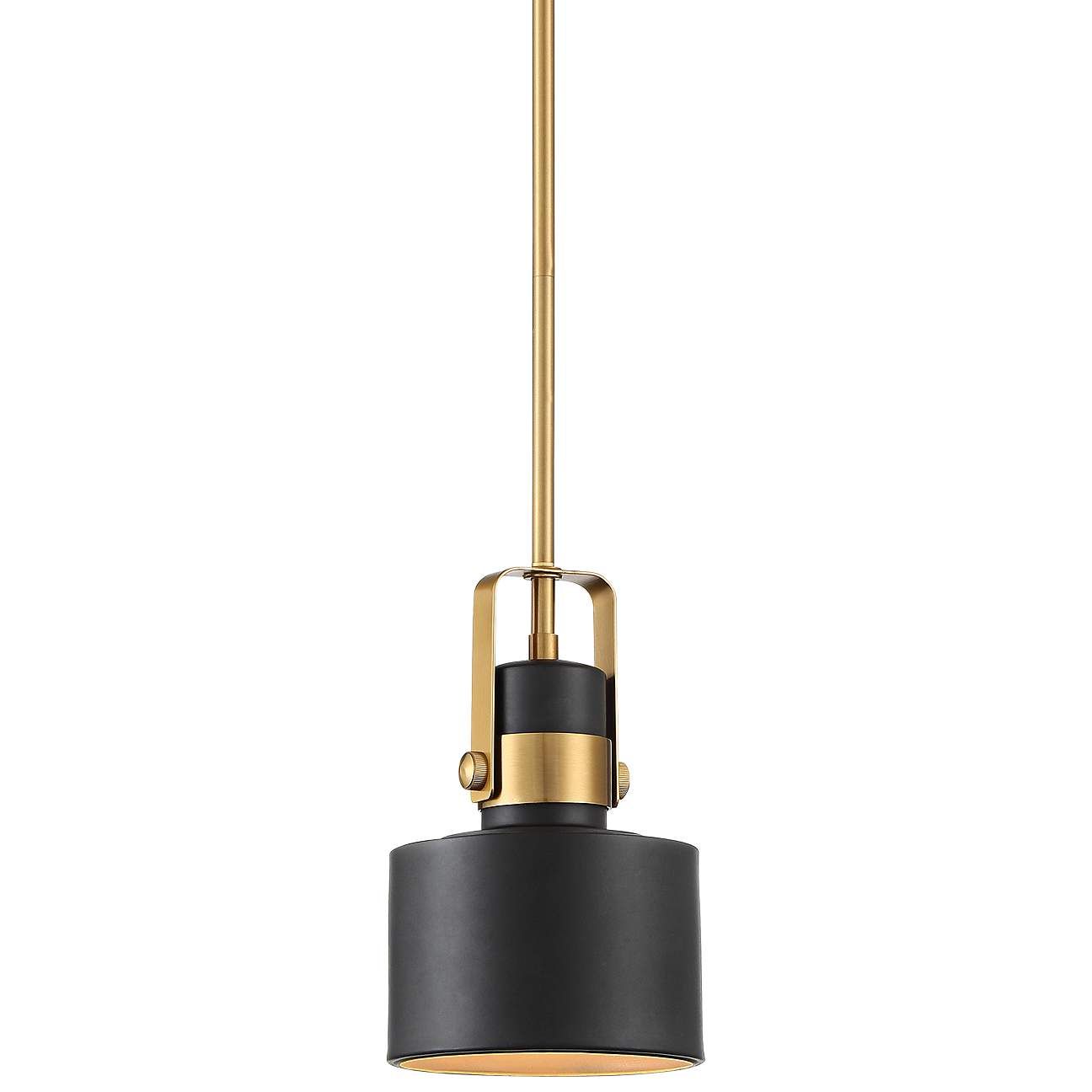 Possini Euro Courtney 6 1/2" Wide Black and Gold Mini Pendant Light | Lamps Plus
