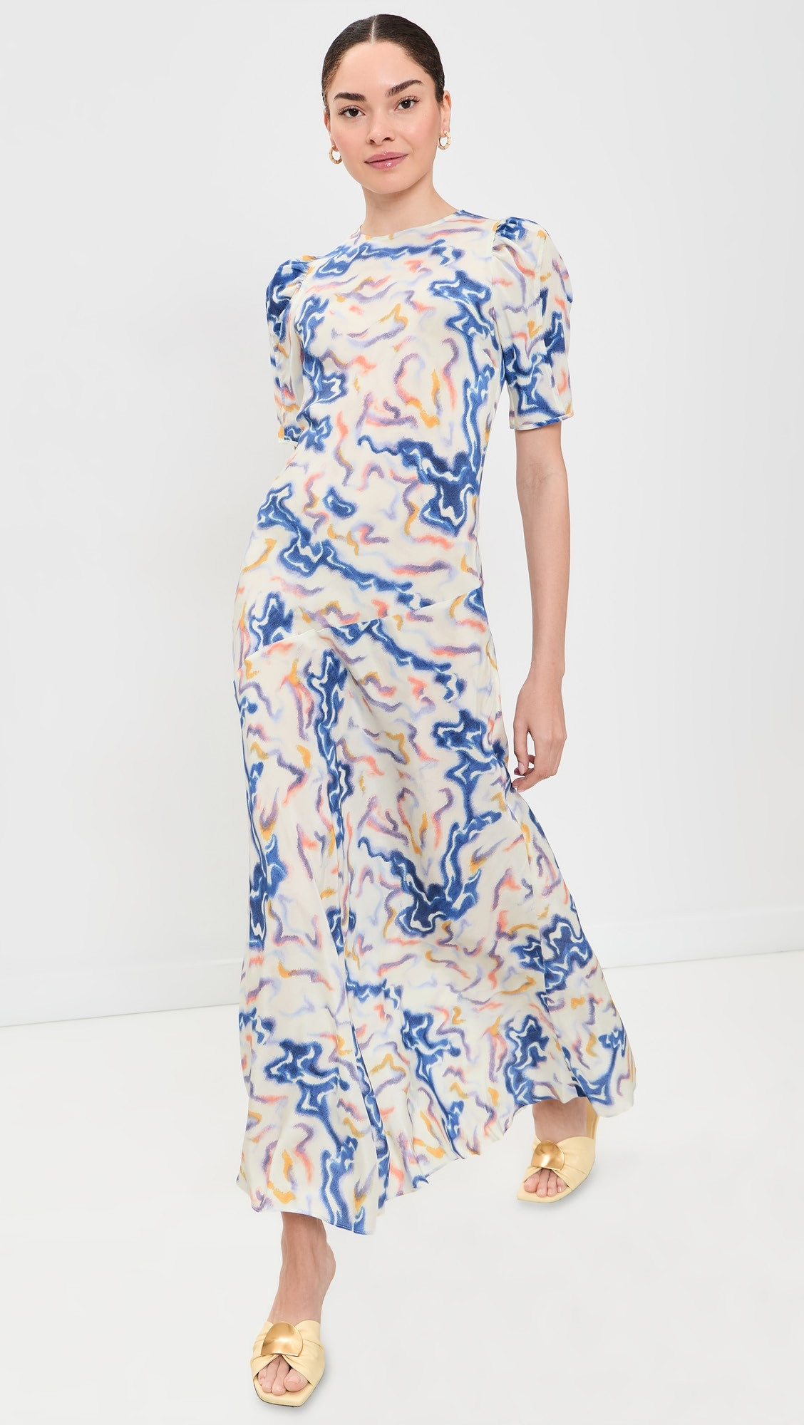 Samar Short Sleeve Silk Dress | Shopbop