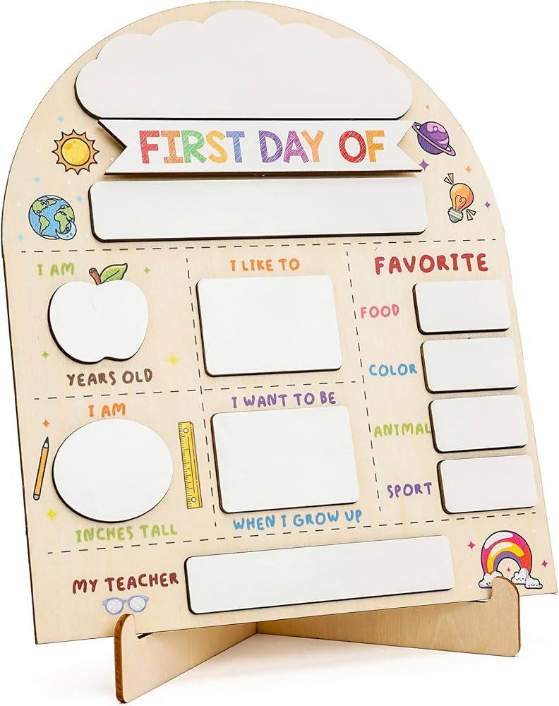 First day of school sign, First and Last Day of School Board with Marker, Reusable Back to Class ... | Amazon (US)