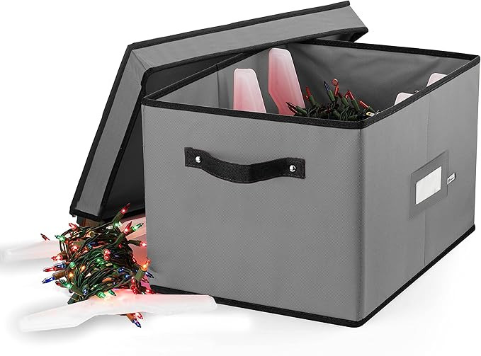 ZOBER Christmas Light Storage Box - Premium 600D Oxford, with 4 Plastic Light Storage Wraps, to S... | Amazon (US)