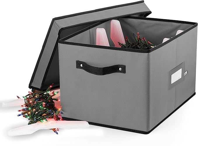 ZOBER Christmas Light Storage Box - Premium 600D Oxford, with 4 Plastic Light Storage Wraps, to S... | Amazon (US)