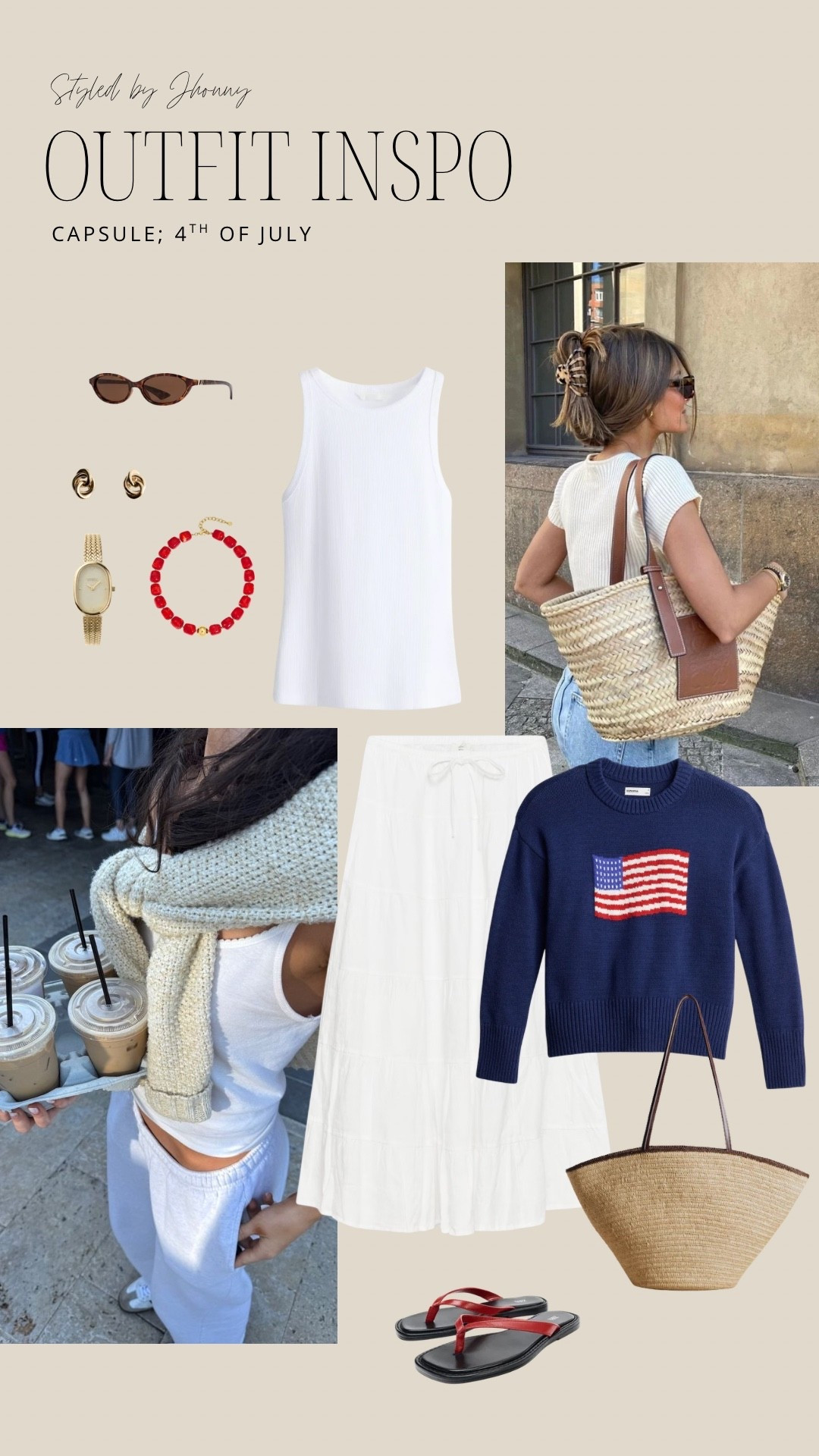 Last minute 4th of July outfit using a capsule wardrobe #4thofjuly #capsulewardrobe