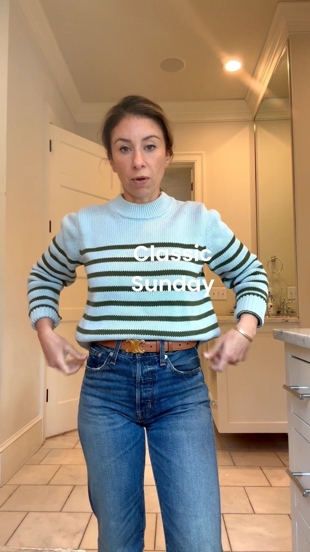 Cozy but polished in a Tutto knit mariner stripe cotton sweater (size small), my new favorite Madewell button fly jeans denim, and a go to belt. Enjoy the day!  

#LTKPetite #LTKSeasonal #LTKStyleTip