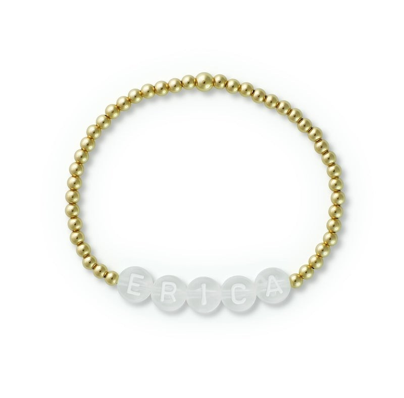 CLEAR LETTER NAME BRACELET | Erica Woolston