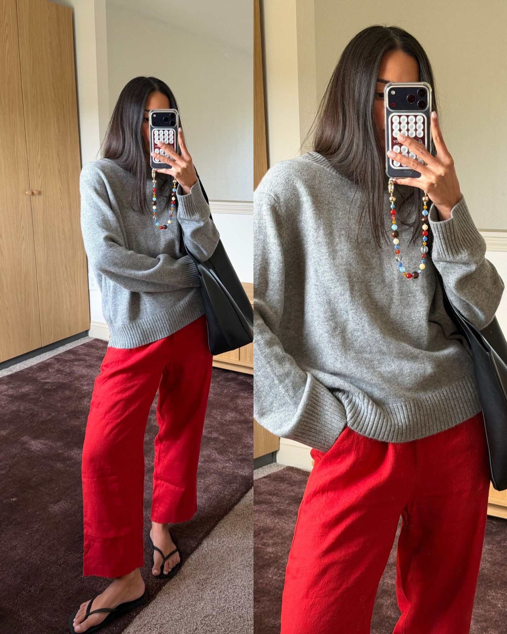 loving the linen pants & cashmere sweater combo! i’m wearing a size small in pants and a medium in sweater @Quince #quincepartner