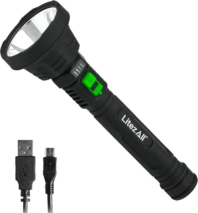 LitezAll Rechargeable Soft Touch LED Flashlight, 70 Lumens, Hybrid Beam, Compact Ultra Lite Flash... | Amazon (US)