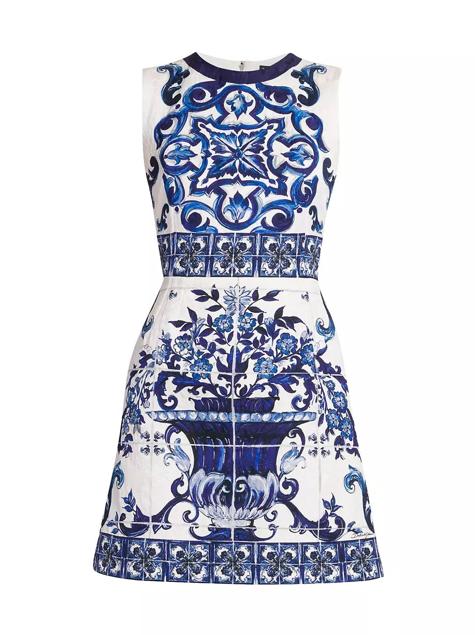 Blu Mediterraneo Flared Painterly Minidress | Saks Fifth Avenue