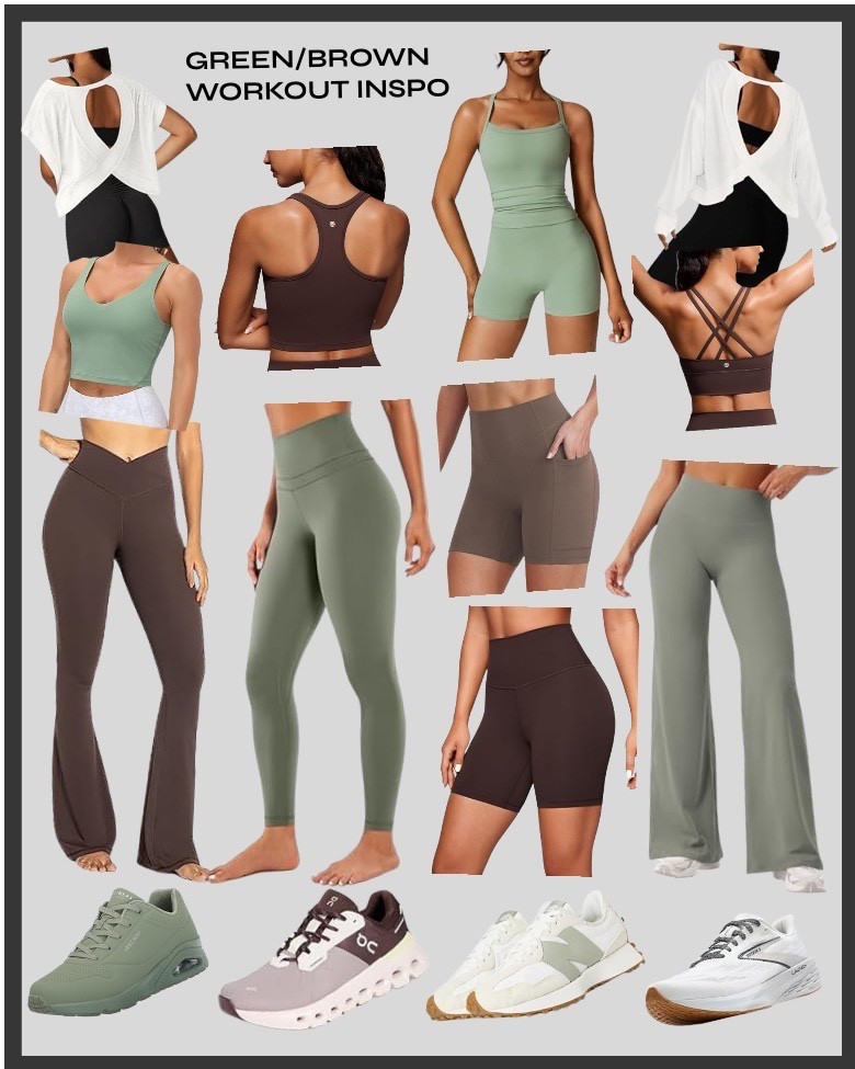 loving greens & browns for this fall, here’s some workout outfits inspo in those colors!!

workout wear, workout outfits, green sports bra, brown sports bra, green leggings, sage green, brown leggings, brown on clouds, green new balances, green shoes, brooks tennis shoes 

#LTKTall #LTKStyleTip #LTKActive
