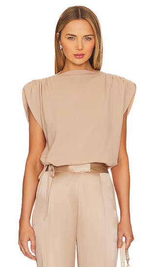 Gathered Shoulder Sweater in Champagne | Revolve Clothing (Global)