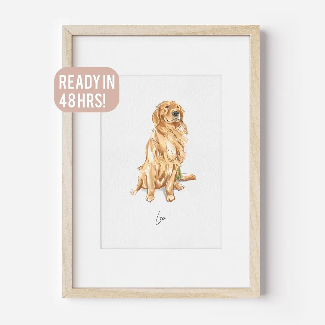 Watercolor Pet Portrait, Dog Portrait, Custom Tiny Painting, Pet Memorial Gift, Dog Painting, Per... | Etsy (US)