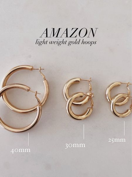 Amazon light weight gold colored hoop #StylinbyAylin #Aylin 

#LTKStyleTip #LTKFindsUnder50