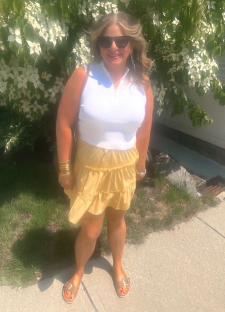 Don’t you just love when Amazon comes through and you can get an entire, adorable outfit at an affordable price?!
This tier skirt (yellow!) is pull-on and SO comfortable. It comes in a ton of colors/prints. The 1/2 zip top (available in 18 colors!) is so versatile. It looks great with jeans, it looks great under a blazer for an adorable work outfit.
Spring outfits, date night outfit, Amazon , Birkenstocks, sandals, affordable clothes 

#LTKstyletip #LTKSeasonal #LTKfindsunder50