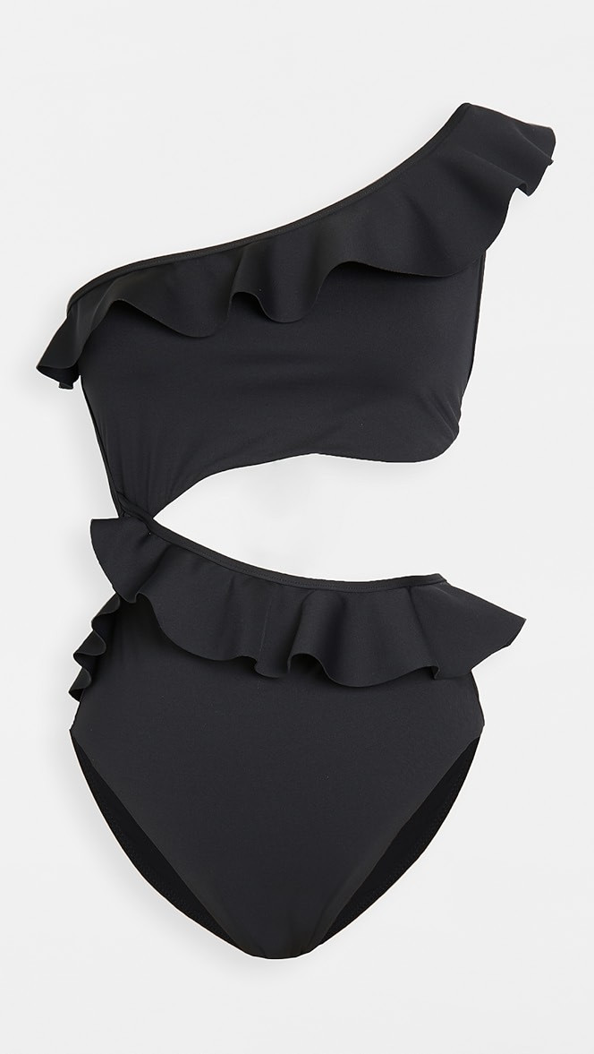 Poppy Cut Out Frill One Piece | Shopbop