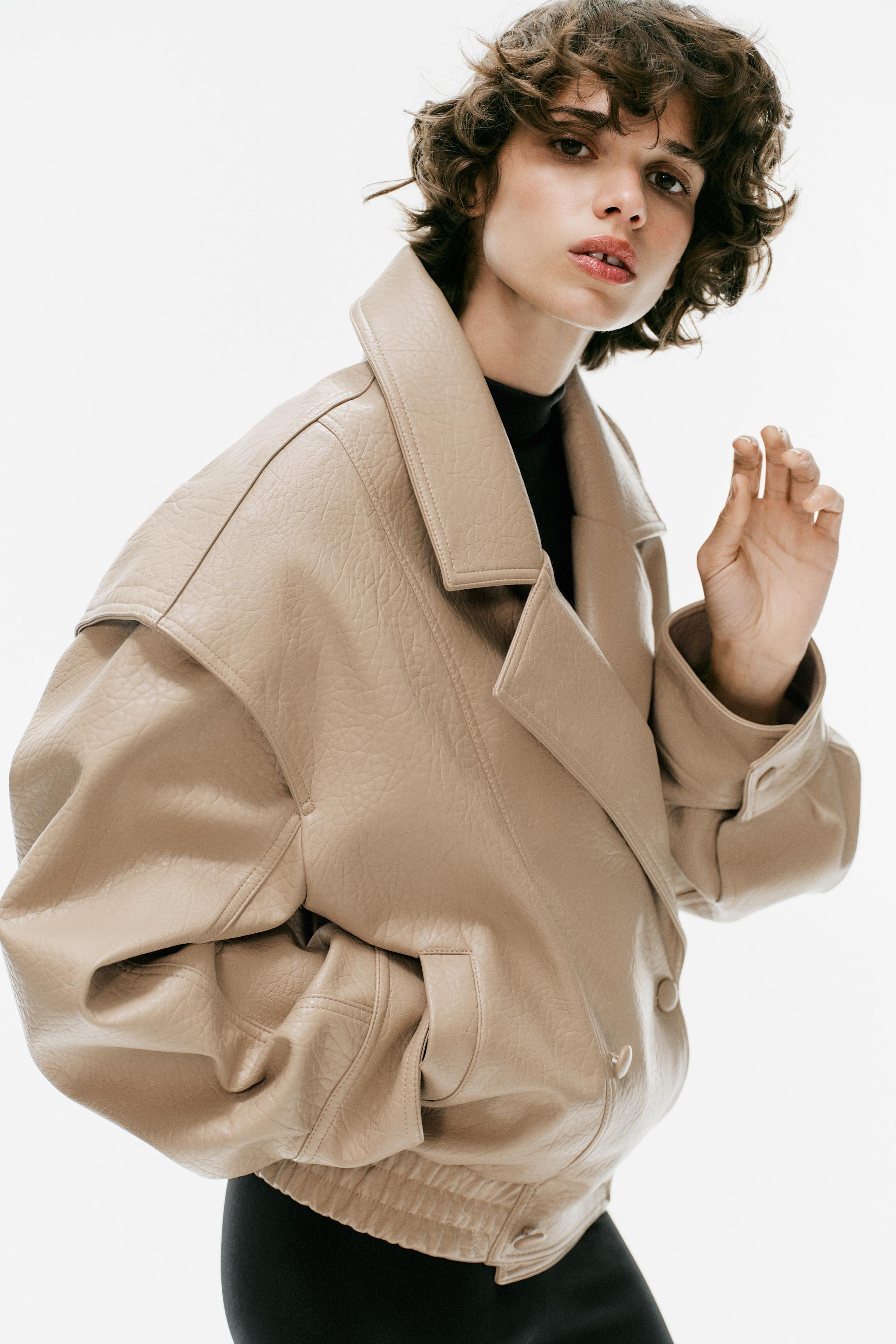 FAUX LEATHER BOMBER JACKET | Zara US