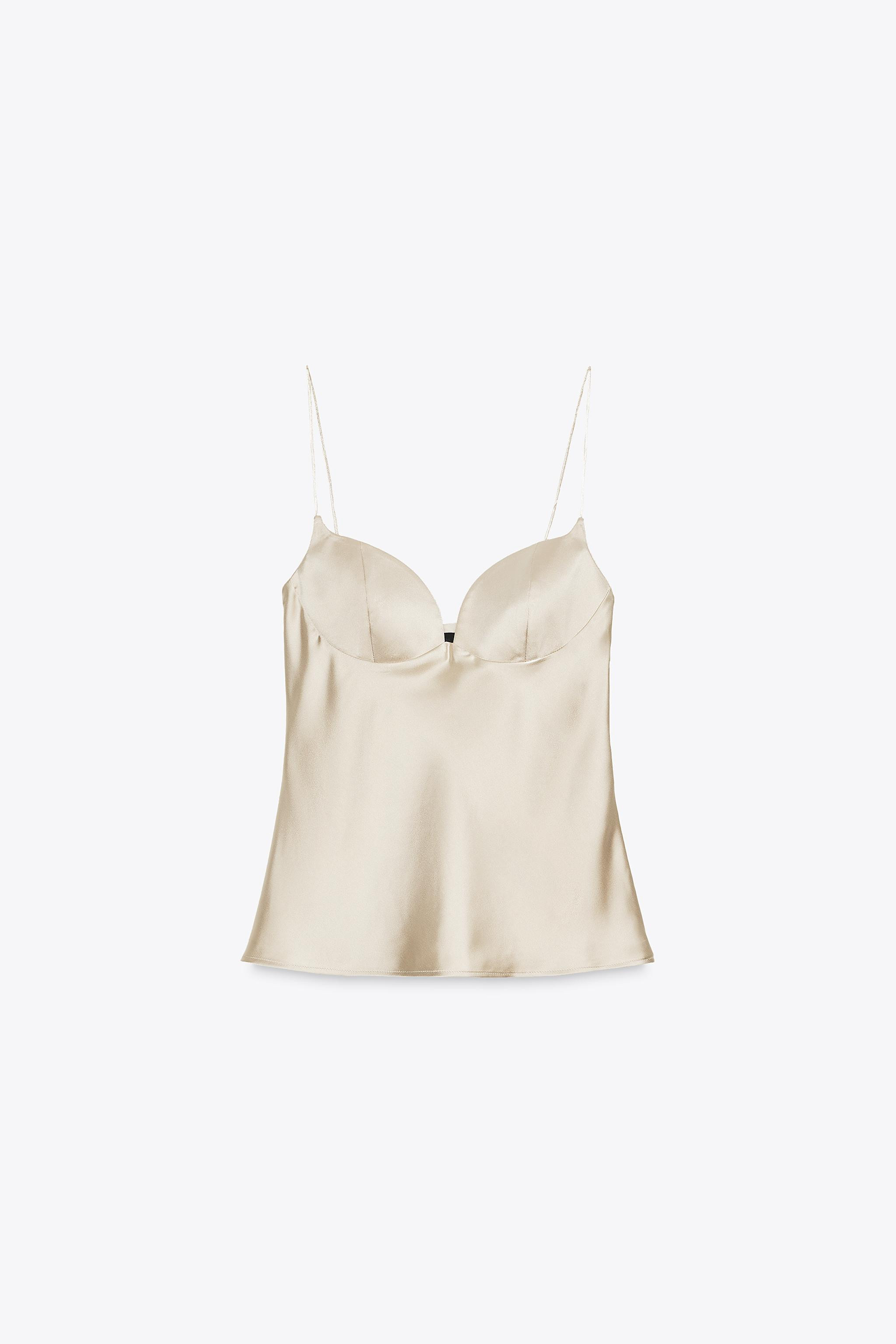 SATINIERTES OBERTEIL MIT HERZAUSSCHNITT | Zara DE