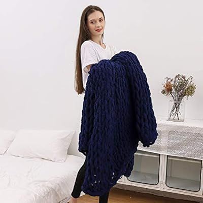MLMGUO Chenille Chunky Knit Blanket - Super Soft Chunky Knit Throw Blanket for Bed - Chunky Knit ... | Amazon (US)