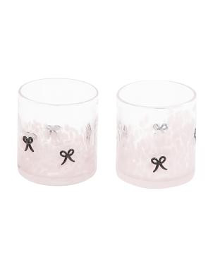 Set Of 2 Confetti With Bow Double Old-fashioned Glasses | TJ Maxx