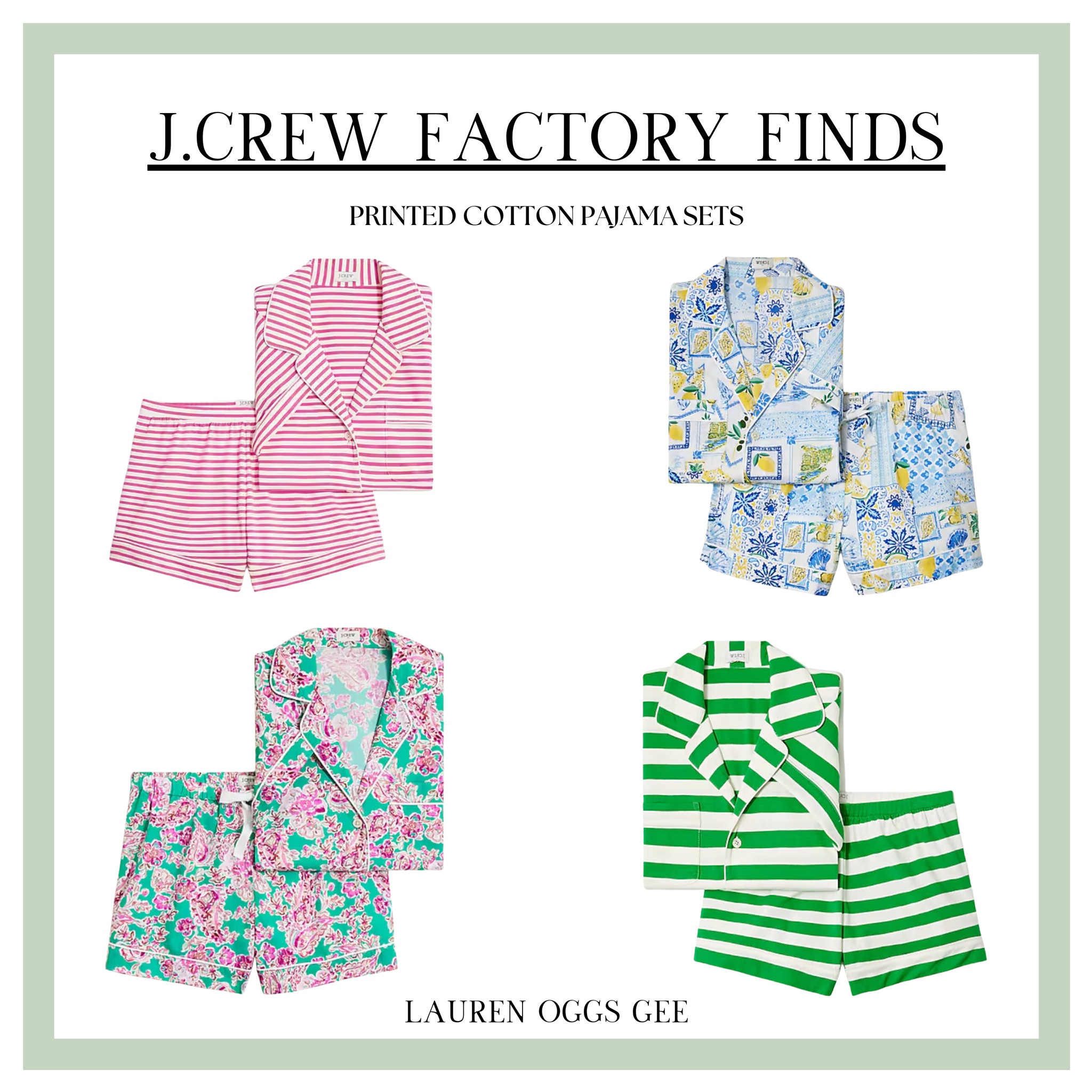 Wake up in style with J.Crew Factory's cotton knit printed pajama short sets! 🌟 

Each set comes in a fun, bold print that’s perfect for every personality. The collared tops with button closures and mid-thigh shorts are not only super comfy but also incredibly chic! 😍 

Swipe to see all four fabulous prints, and let me know which one is your favorite in the comments below!

Plus, don’t miss out on the HUGE Fourth of July Sale happening now at J.Crew Factory—everything is 50%-70% off! 🎉 

#LTKSummerSales #LTKFindsUnder50 #LTKSaleAlert