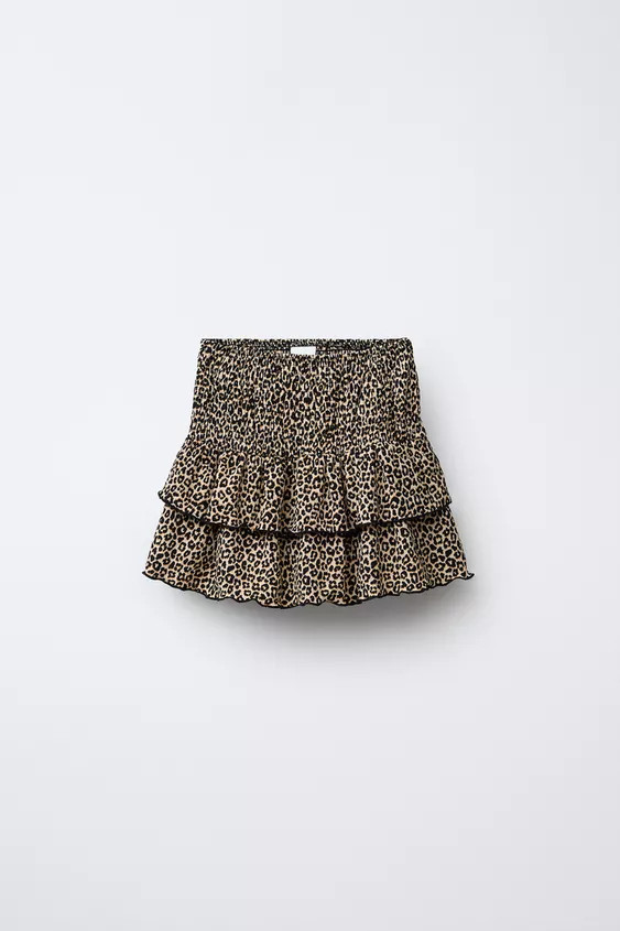 ANIMAL PRINT TEXTURED SKORT | Zara US