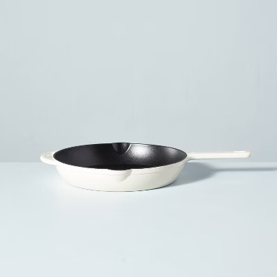 12" Enameled Cast Iron Skillet Sour Cream - Hearth & Hand™ with Magnolia | Target