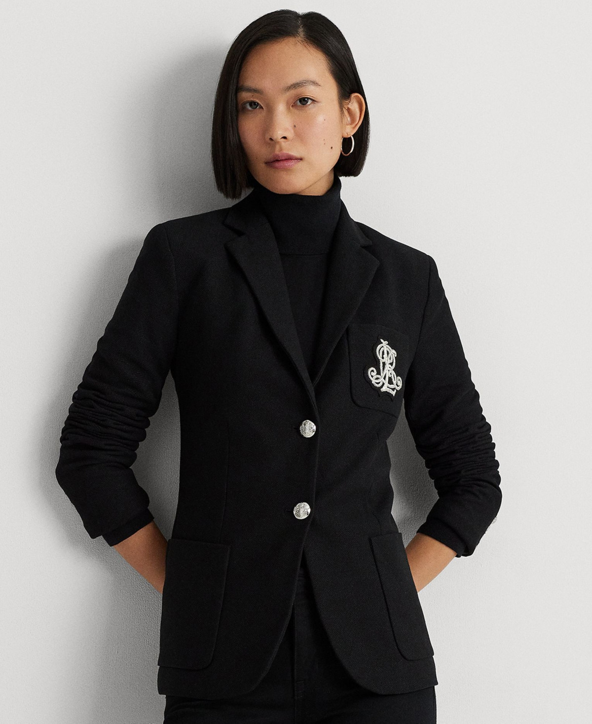 Lauren Ralph Lauren Bullion Jacquard Blazer - Polo Black | Macy's